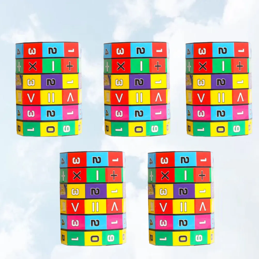 5 قطعة الدعامة الهندسية التعليمية الحسابية أداة تدريب الرياضيات المتينة للأطفال تطوير الدماغ اللوازم المدرسية