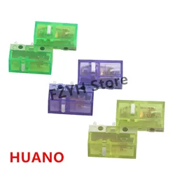 New HUANO Yellow Green Purple Transparent White Dot Mouse Micro Switch Button - 90M 100M 120 Million Click Lifespan