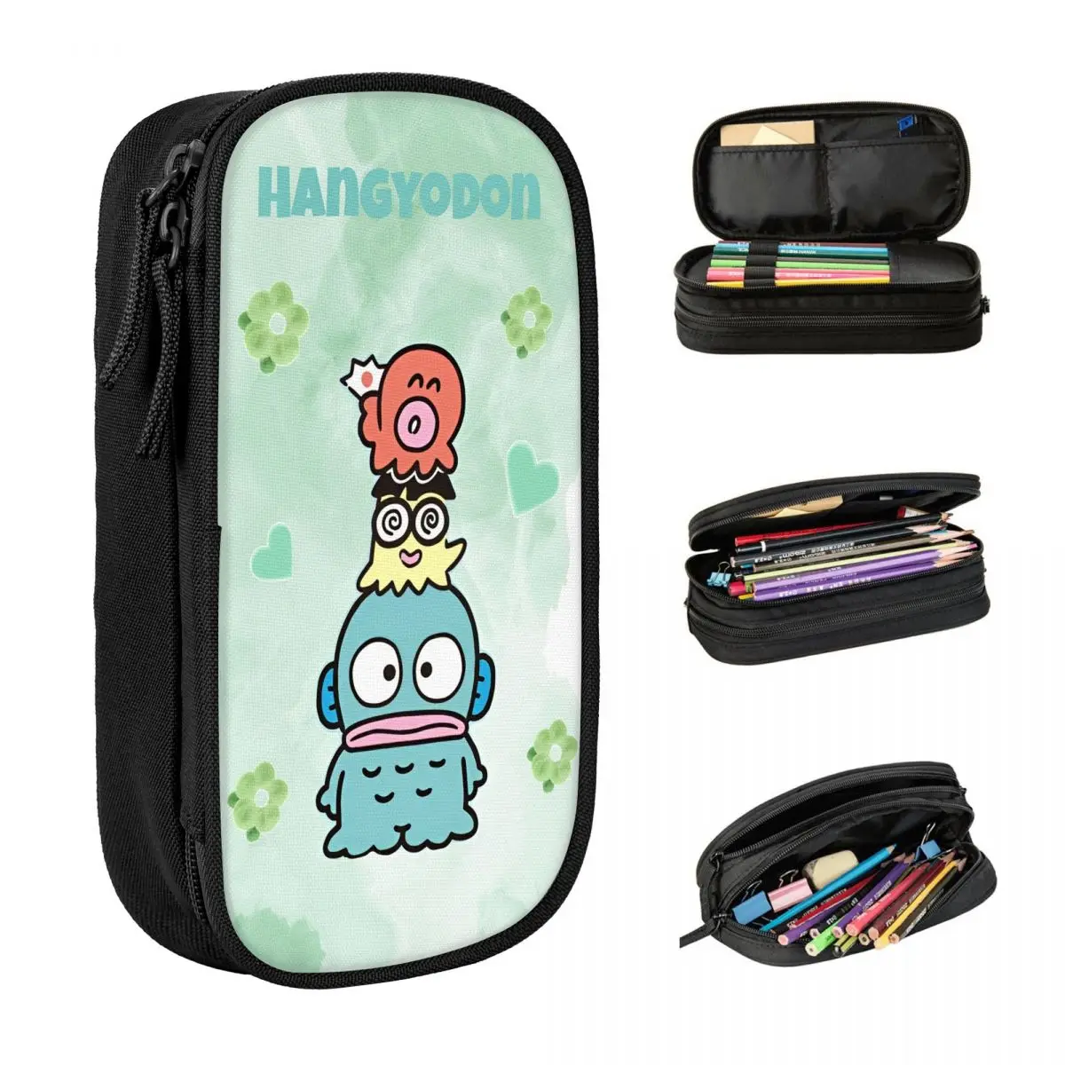 

Hangyodon Cartoon Animal Pencil Case School Pencil Cases Double Layer Boy Girl Fashion University Pencil Pouch School Supplies