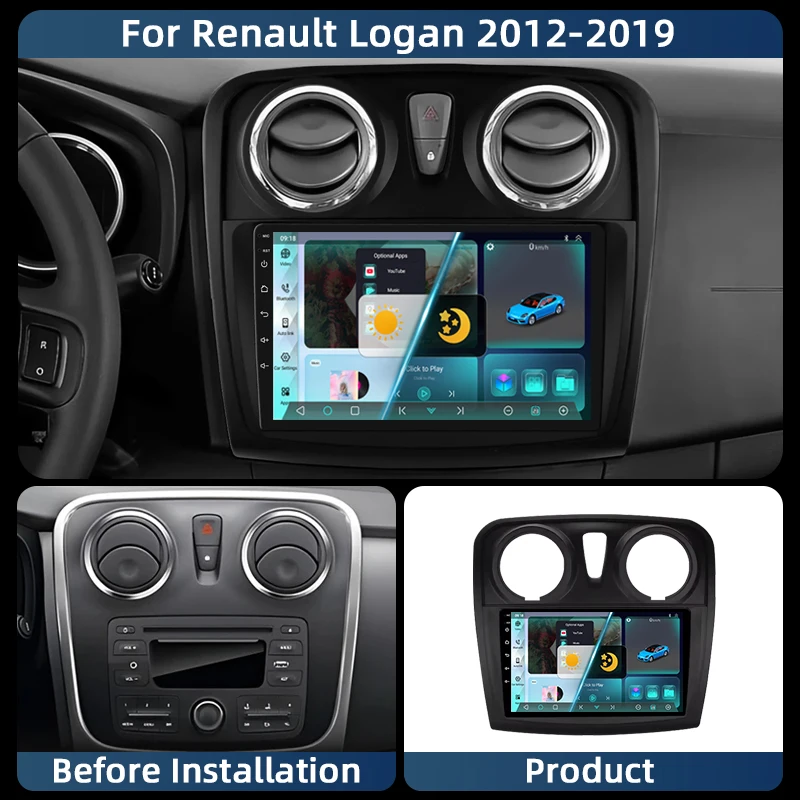 

Android 13 Car Radio For Renault Logan 2 2012 - 2019 Sandero 2 2014 - 2019 Multimedia Navigation Carplay DVD Head Unit NO 2 Din