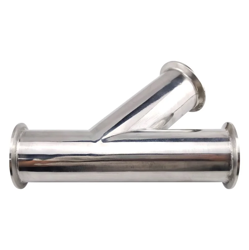 304 Stainless Steel Inclined Y-shaped 3-way Pipe Outer Diameter 19mm-108mmOD1.5