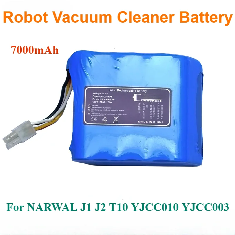 

Robot Vacuum Cleaner Battery Pack Capacity 7000mAh Accessories Parts Replacement Battery For NARWAL J1 J2 T10 YJCC010 YJCC003