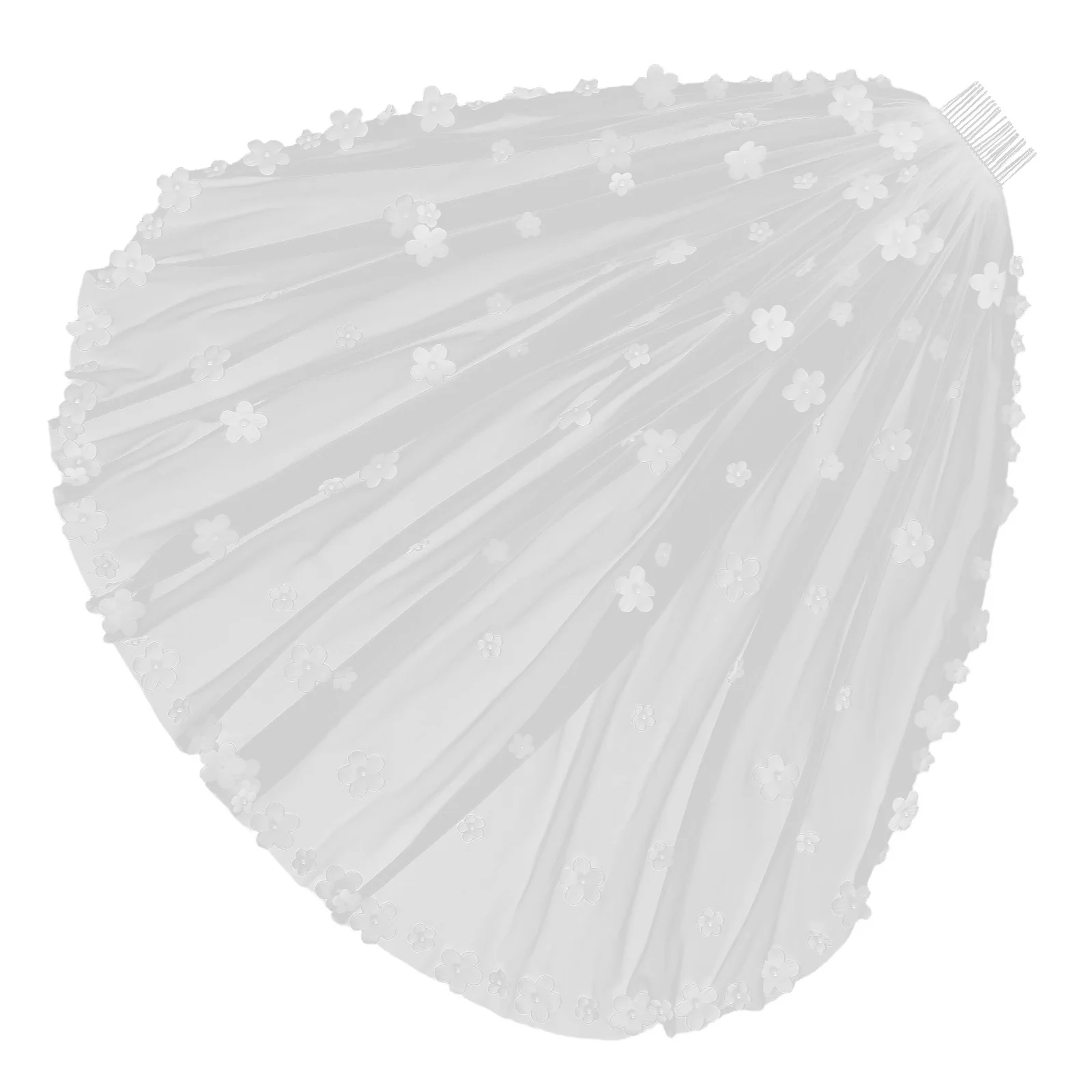 

Short Bride Veil Floral Bridal Single Layer Lightweight Tulle Wedding Comb Dreamy Flower Veil for Brides Veils for Women Wedding