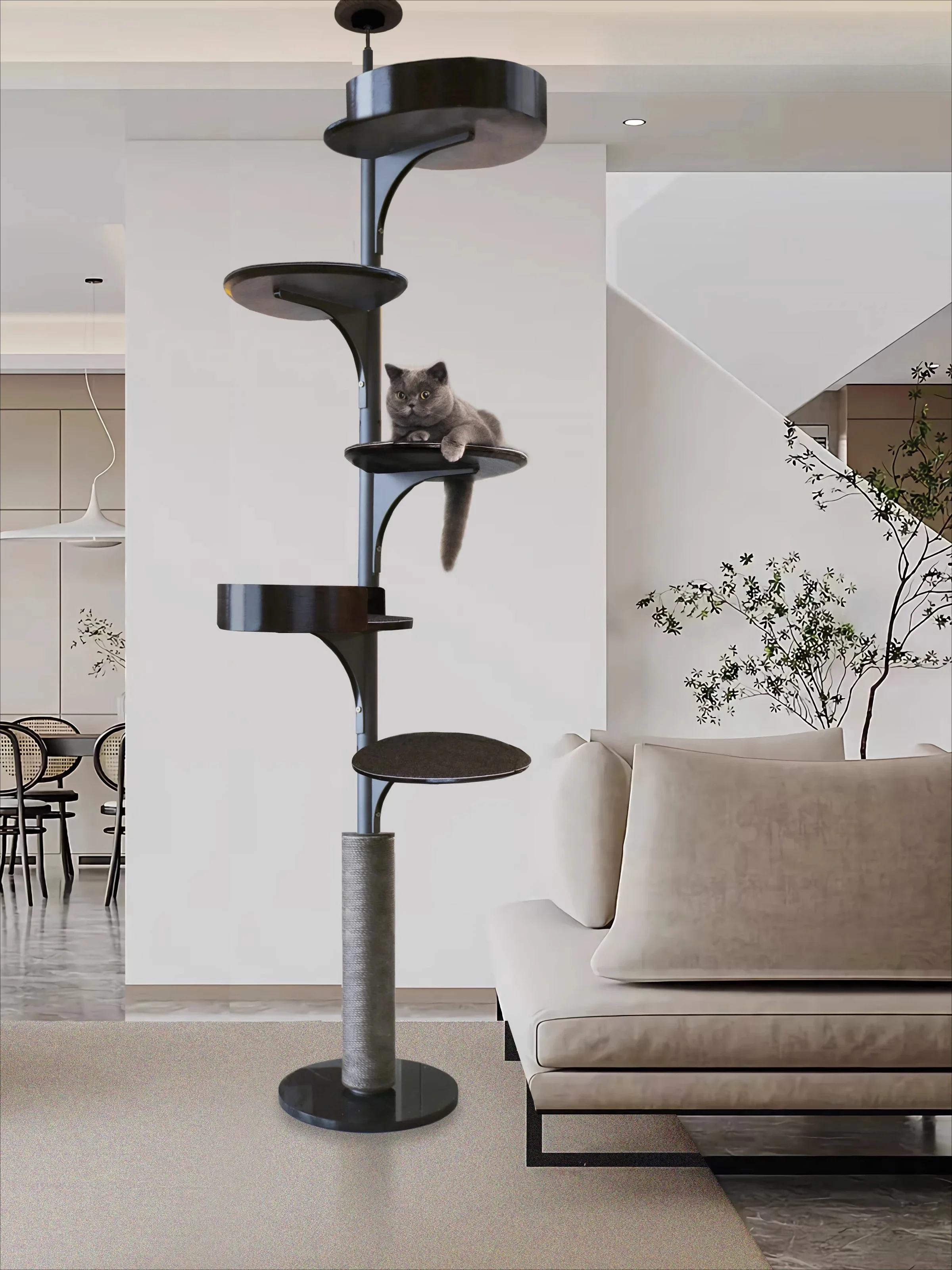 Solid wood cat climbing frame High-rise Tongtian column Cat nest Cat jumping platform