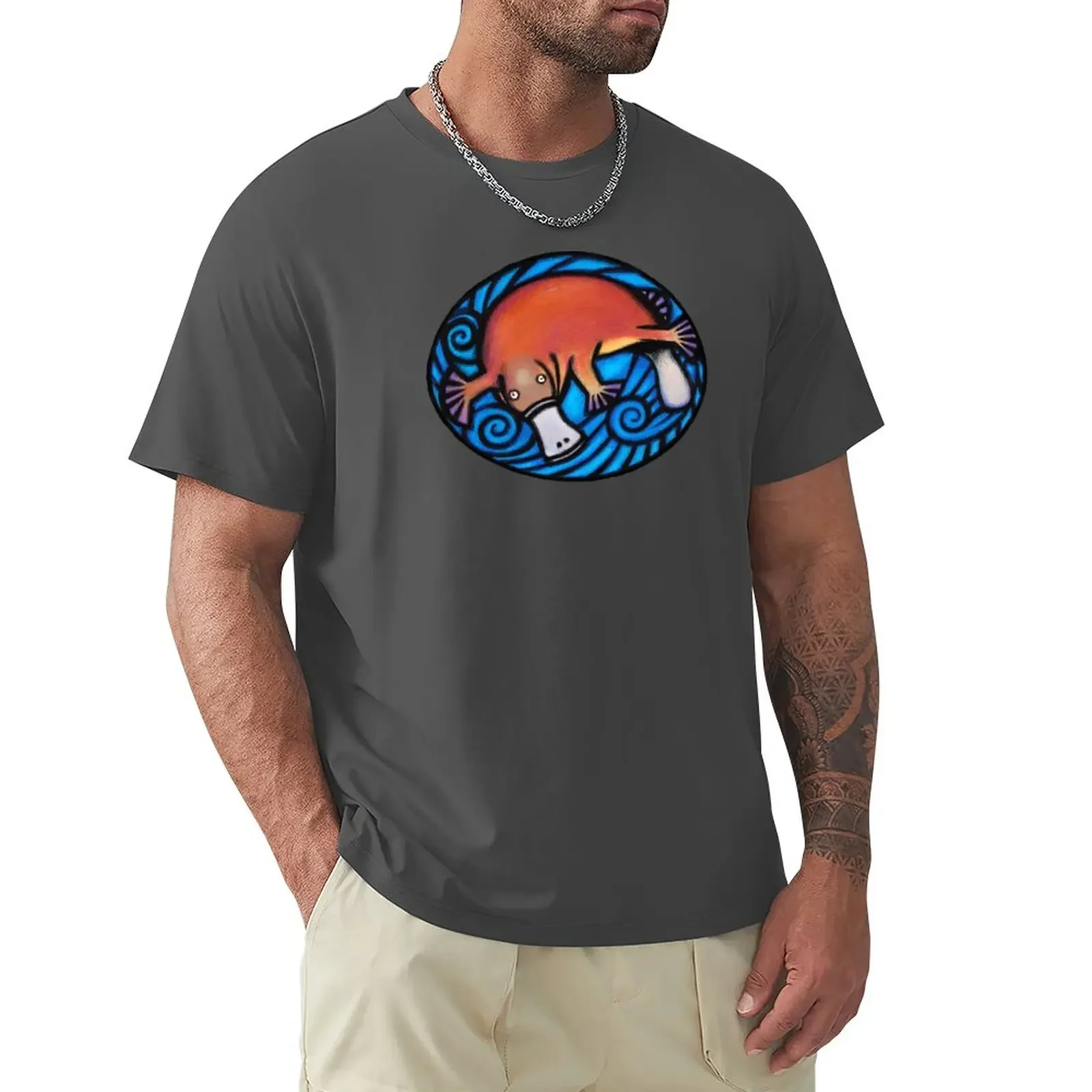 Australiana Platypus T-Shirt hippie clothes cute tops customs mens champion t shirts