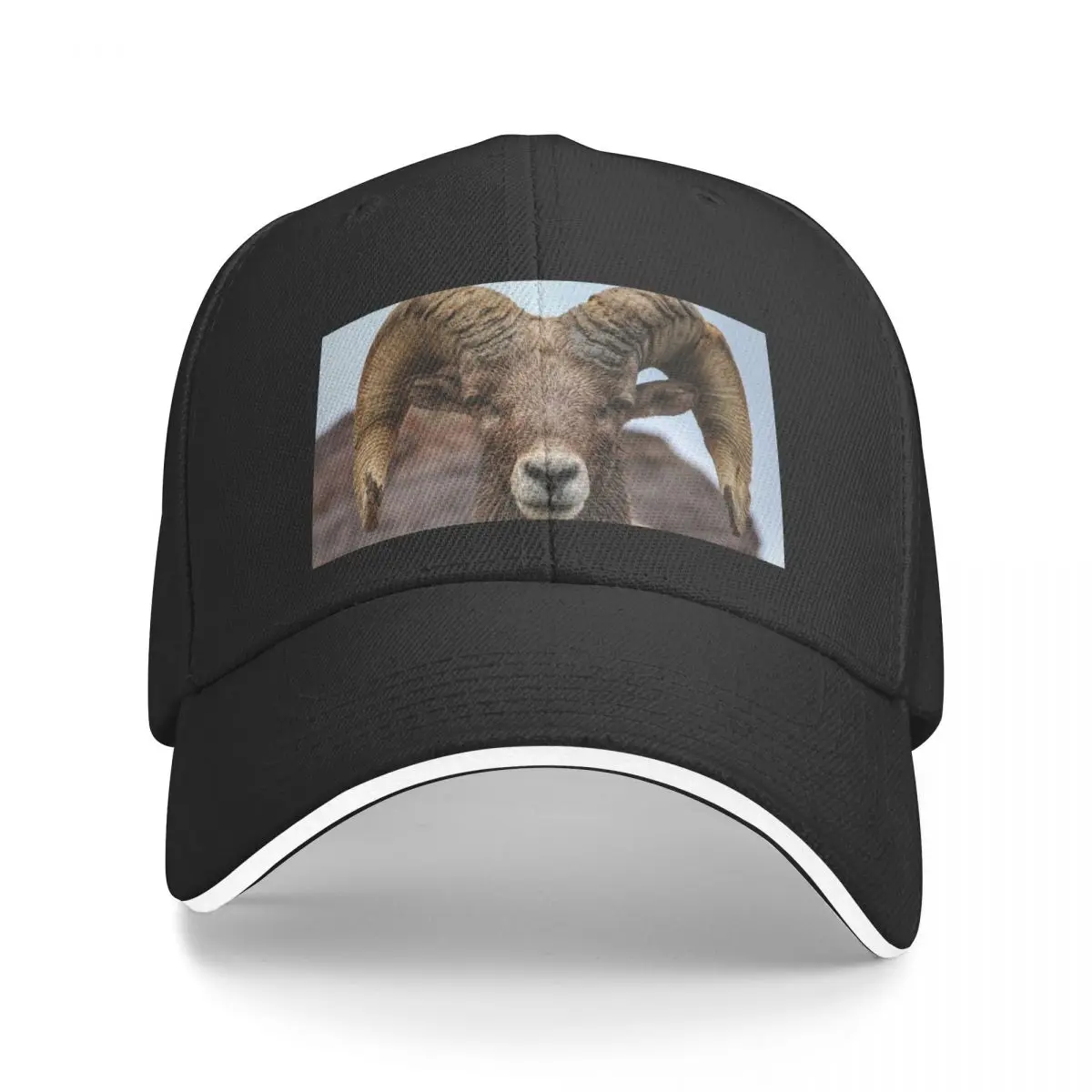 Bighorn ram headshot Baseball Cap Designer Hat Rugby beach hat Wild Ball Hat Mens Tennis Women's