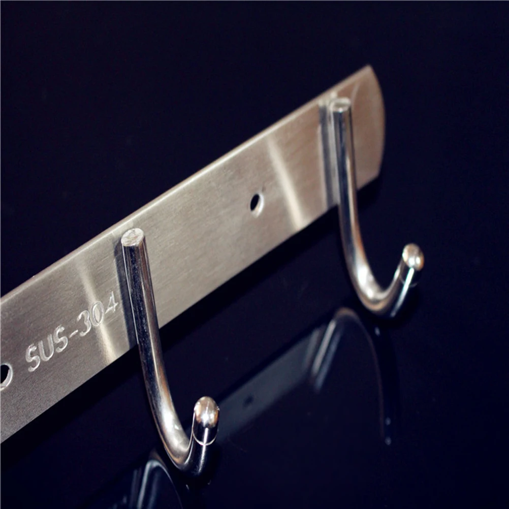 

Clothes Hooks Wall Metal Coat Hangers Bathroom Home Decor Durable Rust Proof Modern Design Easy Install Silver Color