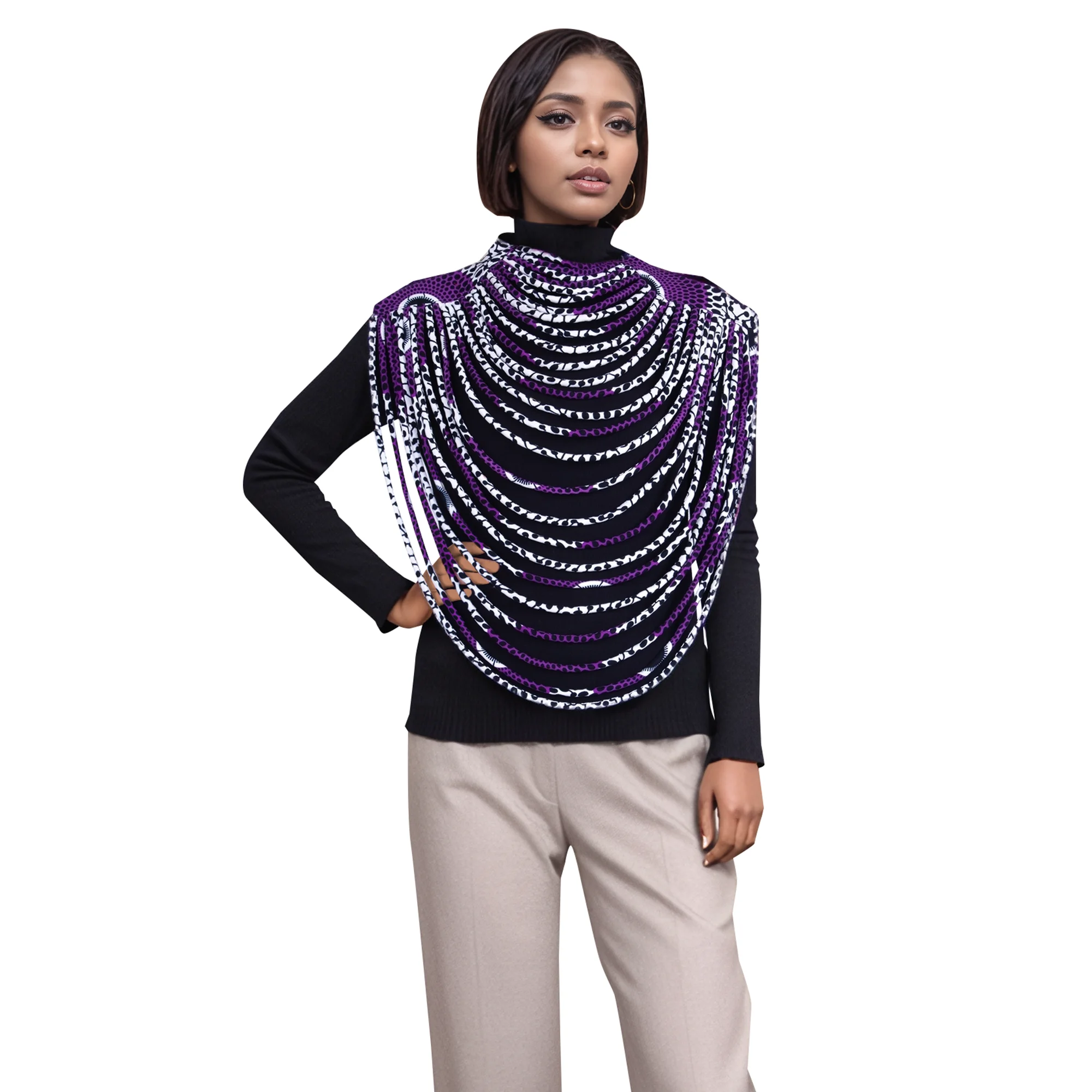 African Multi Strands Statement Choker Necklace Handmade Multi-layered Rope Necklaces wyb181