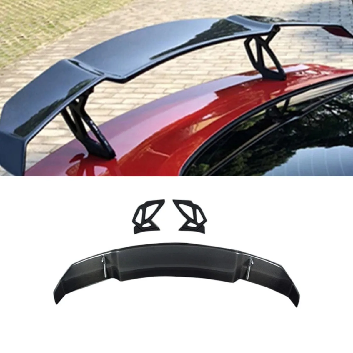 

Real Carbon Fiber Look Rear Trunk Spoiler Wing Rear Spoiler Rear Wing For Ford Mustang 2015-2022 Body Kit Car Accessorie