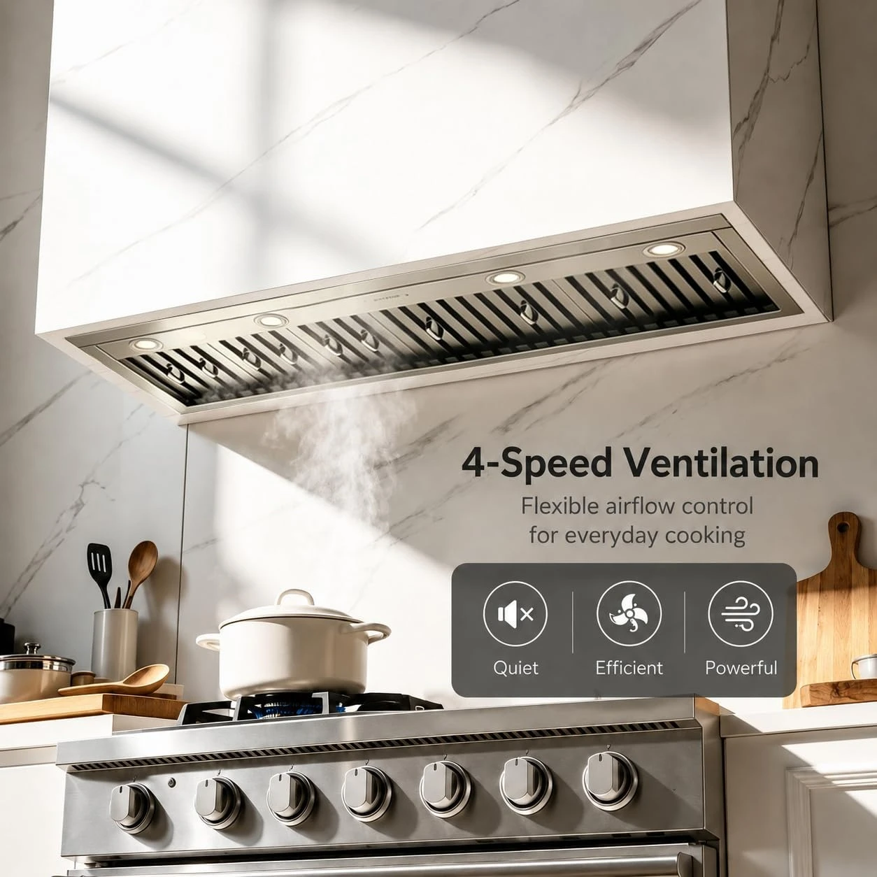 48 inch Built-in/Insert Range Hood 1150 CFM, Stainless Steel Under Cabinet Range Hood Kitchen Vent Hood with Liner, Customized