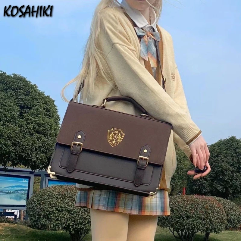 Preppy JK Y2k Aesthetic Fashion Casual Women Handbags All Match Girls School Backpacks Korean Simple Shoulder Crossbody Bags