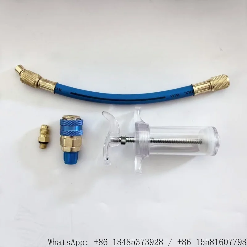 Auto Air Conditioner Refrigeration Oil Dye Injector Tool Set Compressor Fluid Injection Syringe For Car AC Maintenance