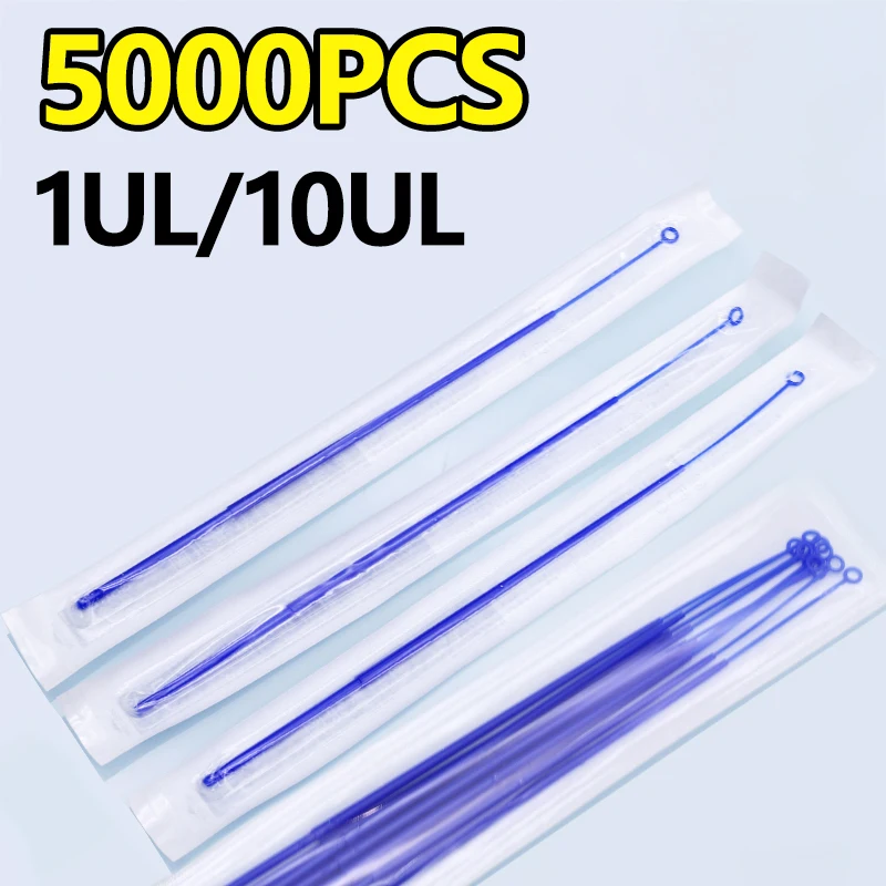 

5000 pieces, disposable inoculation loop, independent sterile packaging, microbial bacterial sampling stick 10ul 1ul