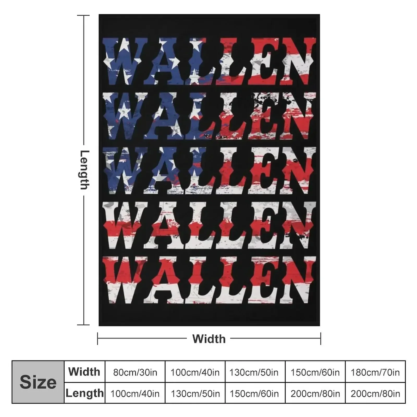 Cute Wallen Merch American Flag Red White Blue Country Music Throw Blanket Hair Sofa Throw Furrys Blankets