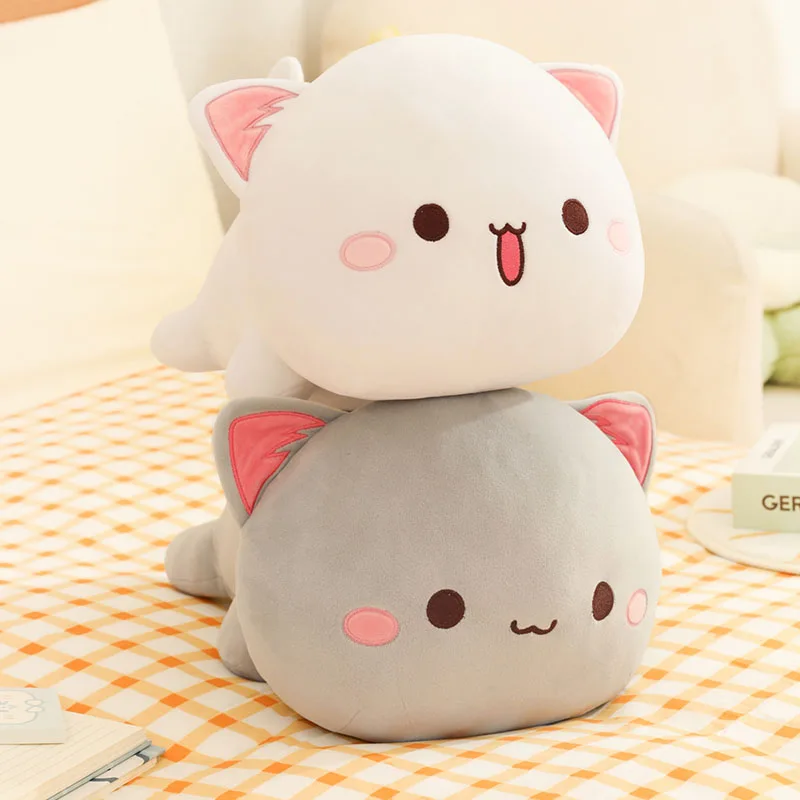 

Натуральная персиковая кошка, плюшевая игрушка, милый кот Митао, пара кошек, мягкая кукла, кавайные подушки с животными, мягкая подушка для декора комнаты, подарок на день рождения