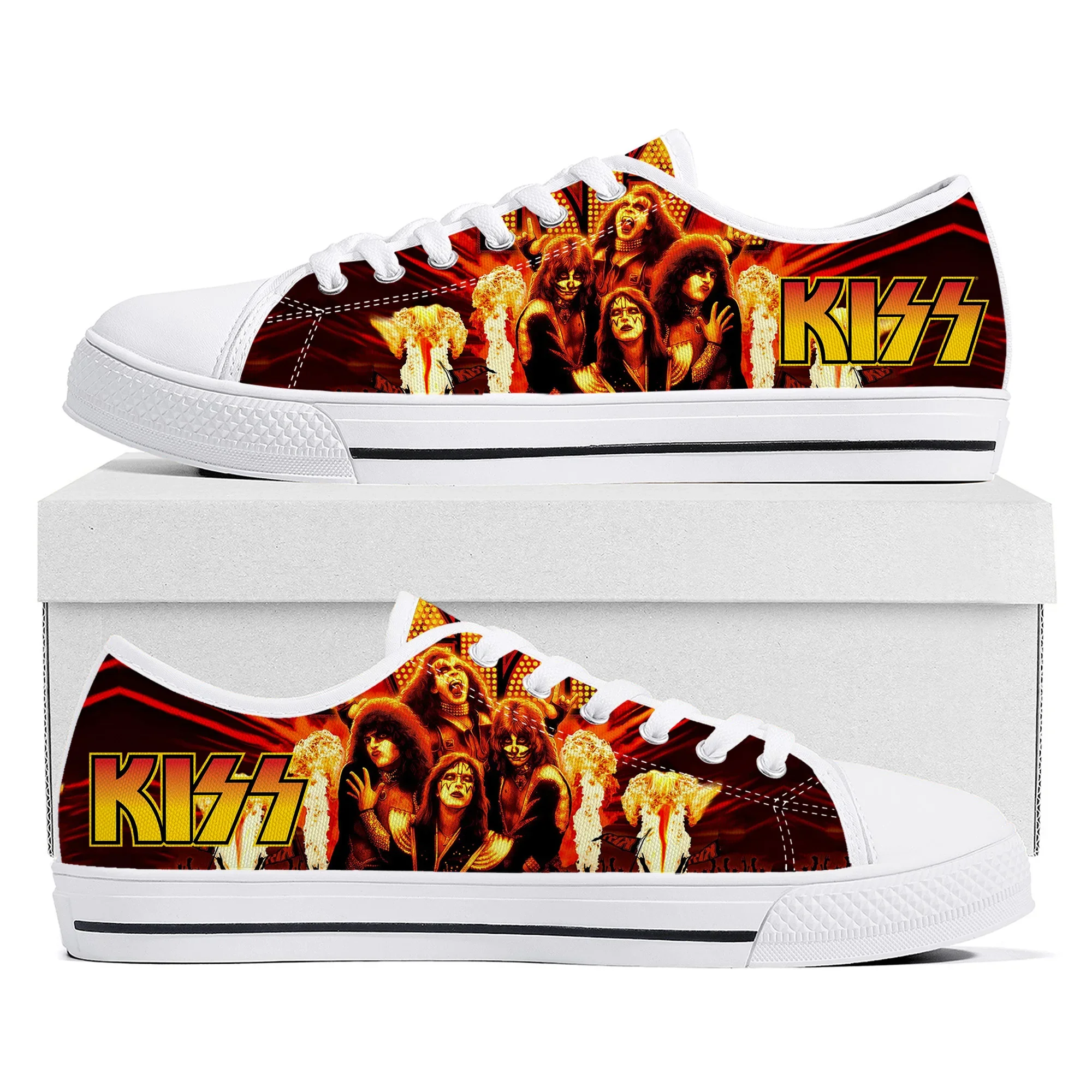 

Heavy Metal Kiss Rock Band Music Low Top High Quality Sneakers Men Women Teenager Canvas Sneaker Casual Couple Shoes Custom Shoe