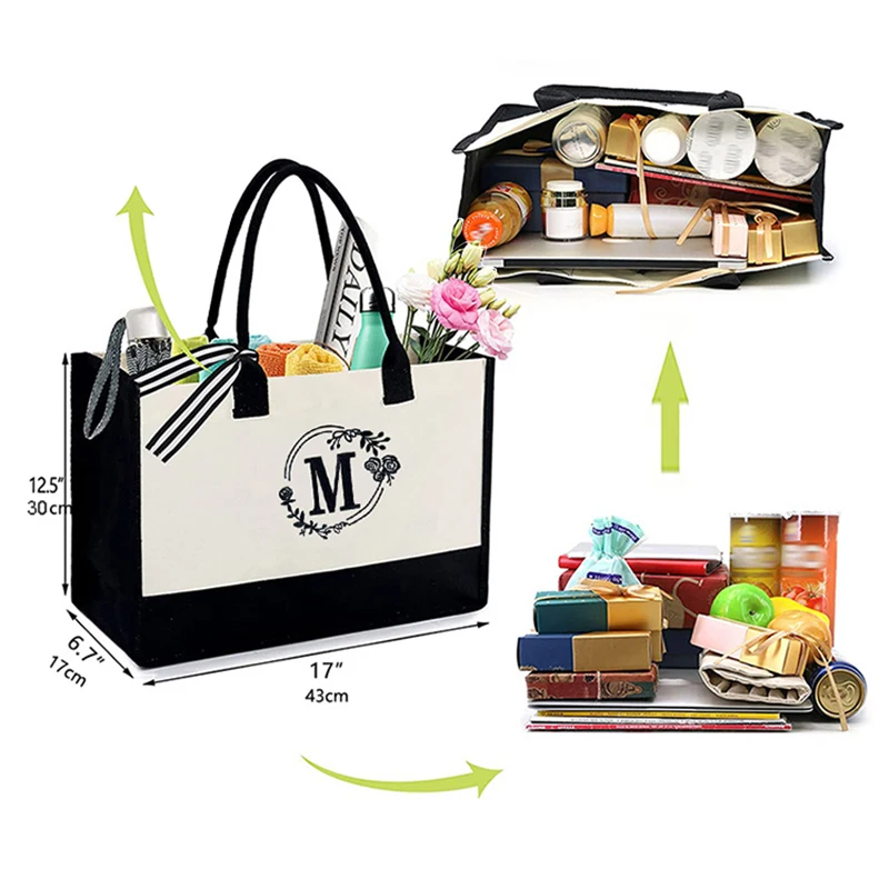 Large Capacity Canvas Handbag for Women, Shoulder Tote Bag, Casual Shopping Bag, Gift Bags