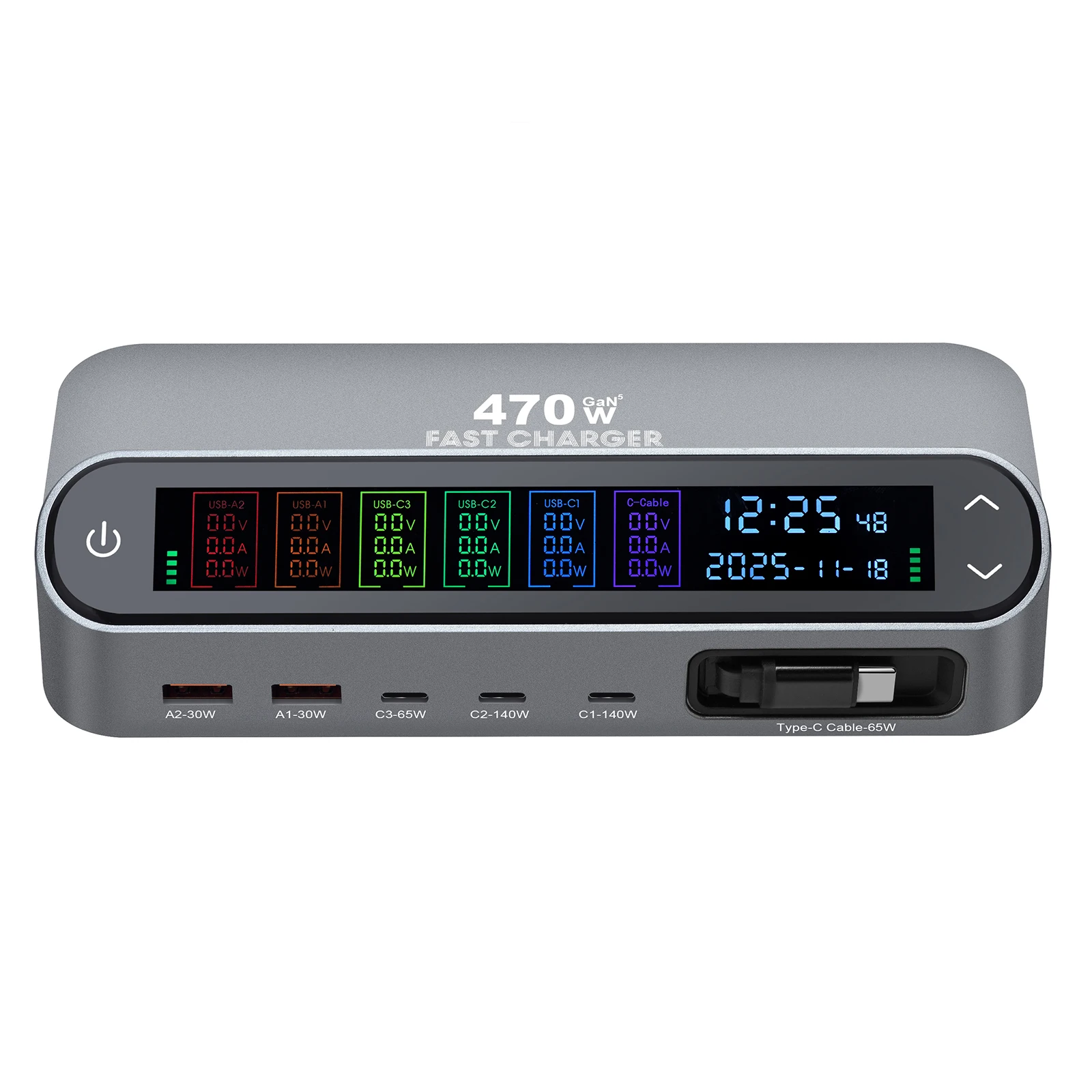 470w-gan-desktop-multi-port-power-strip-charger-with-retractable-cable-and-display-screen-for-notebook-mobile-phone-fast-chargin