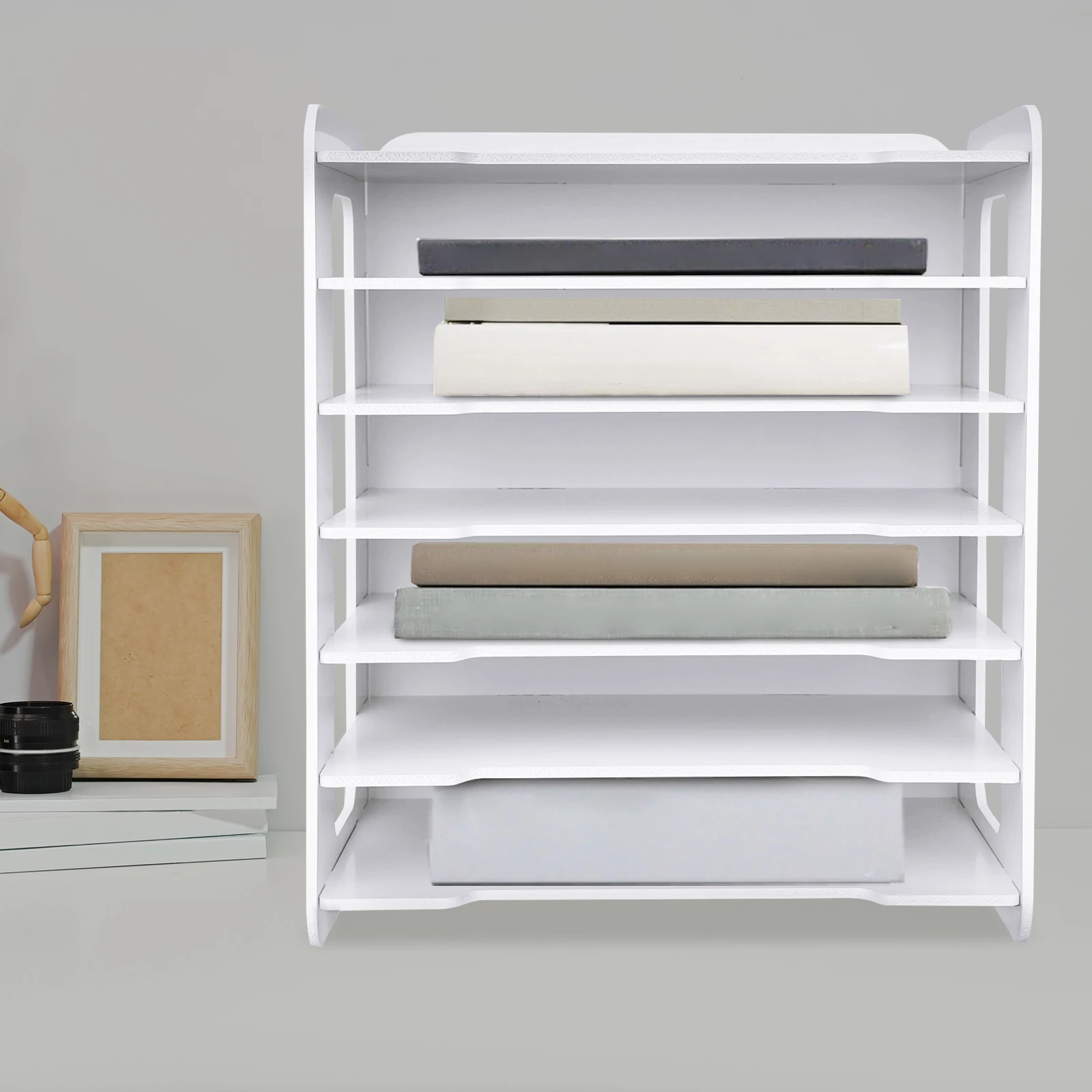 

Белый ПВХ 34*25*39 см семислойная стойка для файлов настольная коробка для хранения документов многослойная горизонтальная стойка для сортировки документов