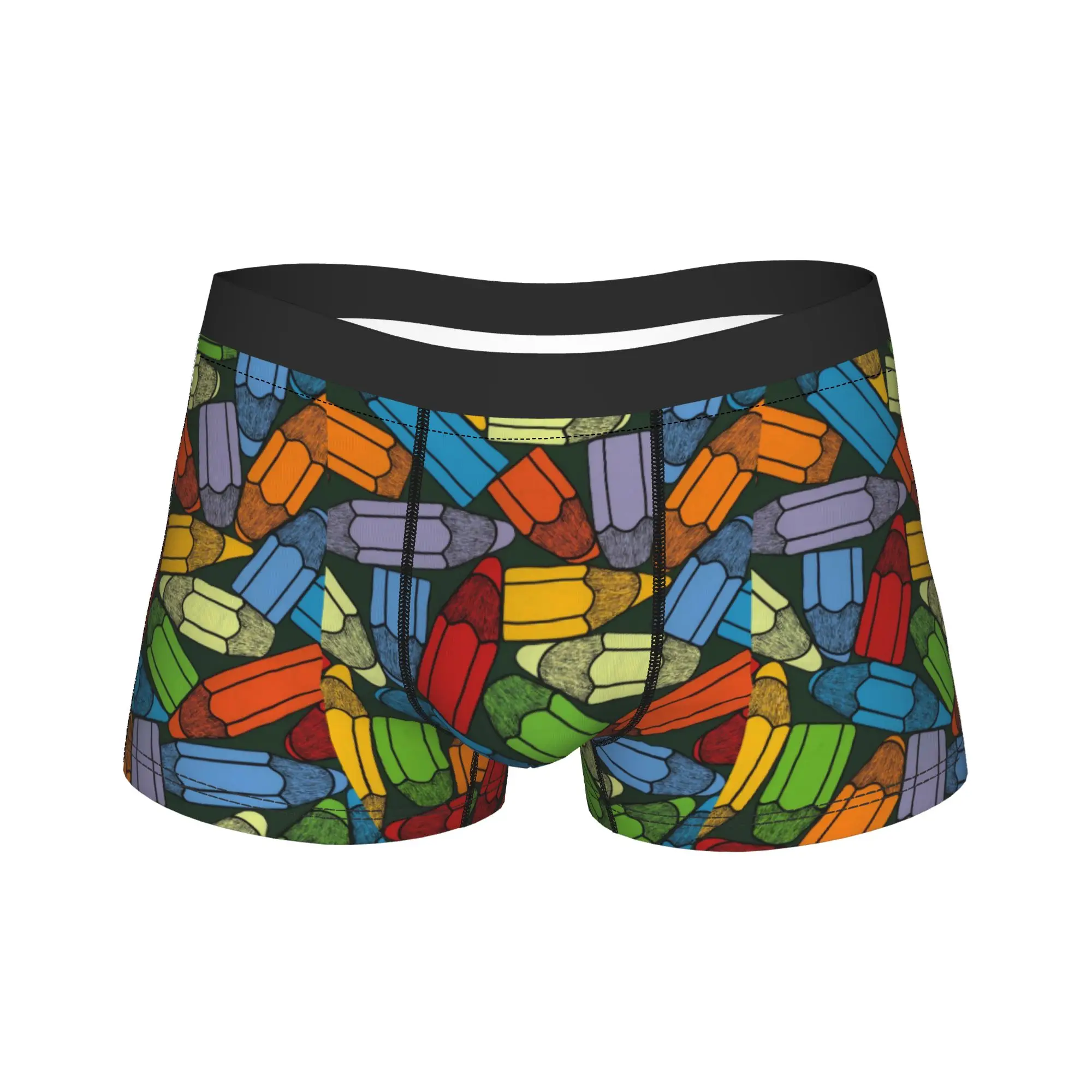 Candy Color Block Art Underwear  Man Shorts Briefs Sexy Soft Boxershorts Quality Printed Plus Size Panties