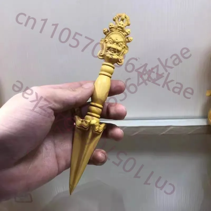 

Intricate Boxwood Carving of Buddhist Ritual Collector's Item, Spiritual Wenwan Handheld Artifact, Unique Car Charm & Decor