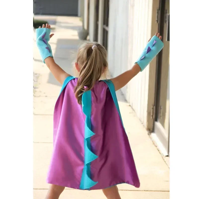 Bambini Halloween Dinosauro Coaplay Guanti Cosplay Mantello Set Carnevale per bambini Festa di compleanno Vestito da spettacolo divertente Puntelli Vestito
