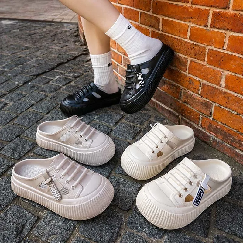 

Женская обувь Cave, летняя интернет-знаменитость, ленивый человек, легкая, на толстой подошве, верхняя одежда, белые туфли, противоскользящий носок