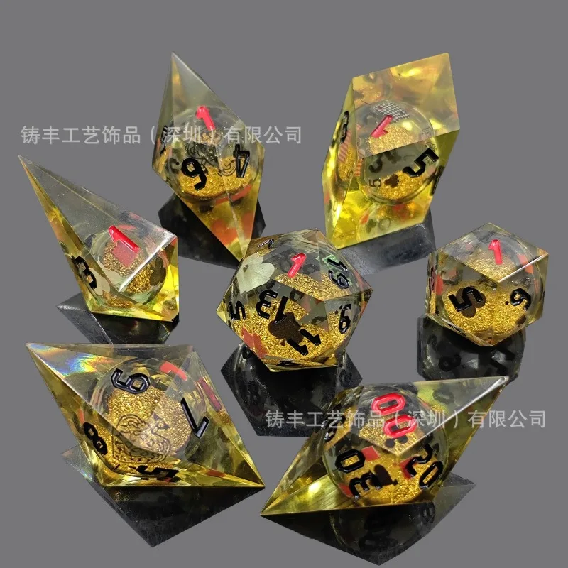 

Shard Resin Dice Set 7 Piece Polyhedral Dice for DND and COC Role Playing Games Classic Team Board Game Entertainment