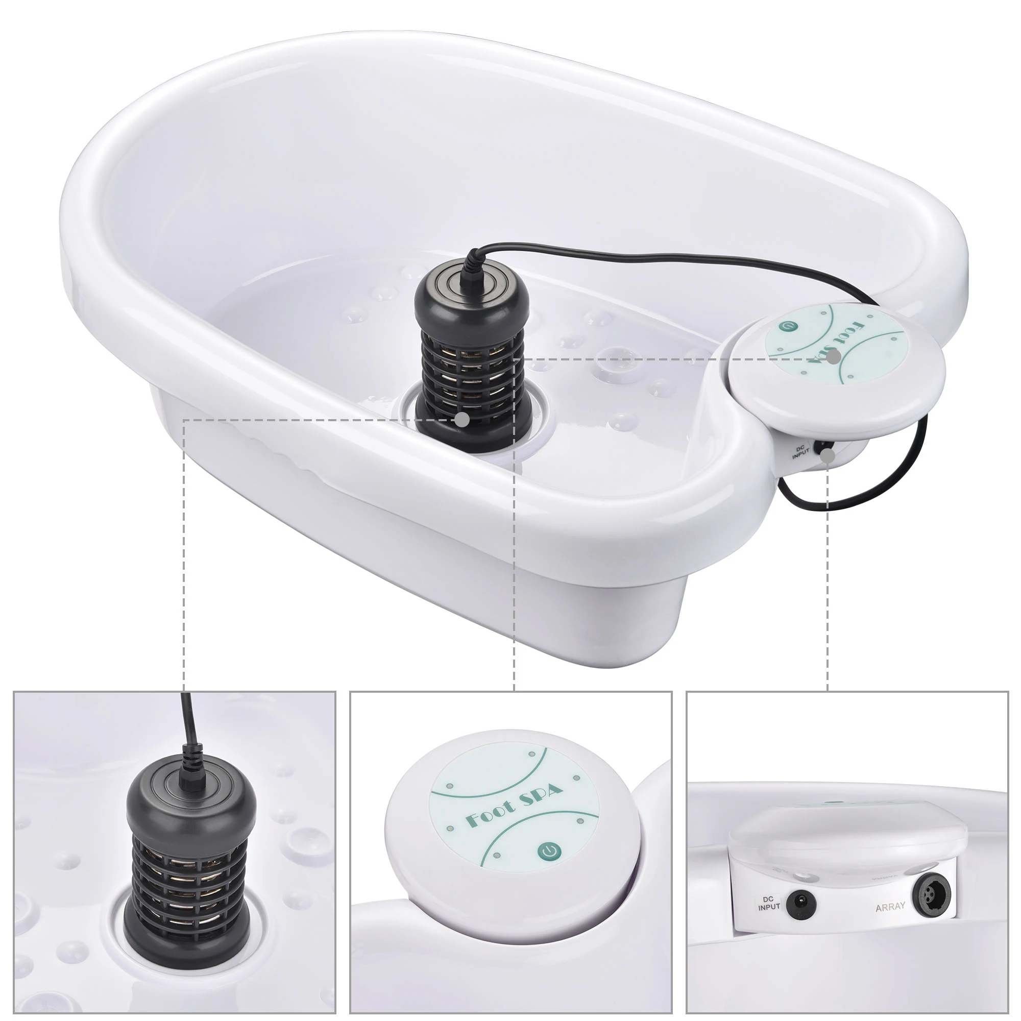 Foot Spa Bath Detox Ionic Machine Mini Foot Bath with Basin FootBath Cleanse Vibrating Whirlpool Care Arrays Aqua Health Therapy