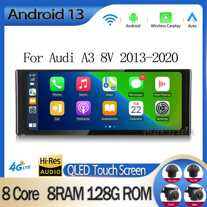 12.3 Inch Screen Android 13 For Audi A3 8V 2013-2020 Car Radio Multimedia Player Navigation GPS Stere Wireless Carplay WIFI 4G