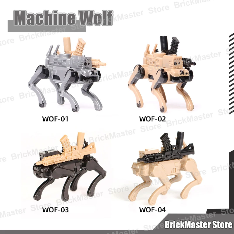 MOC City Robotic Dog Accessories Mini Model Building Blocks Street View Basic Rocket Launcher Type Assemble DIY Bricks Toy Gifts