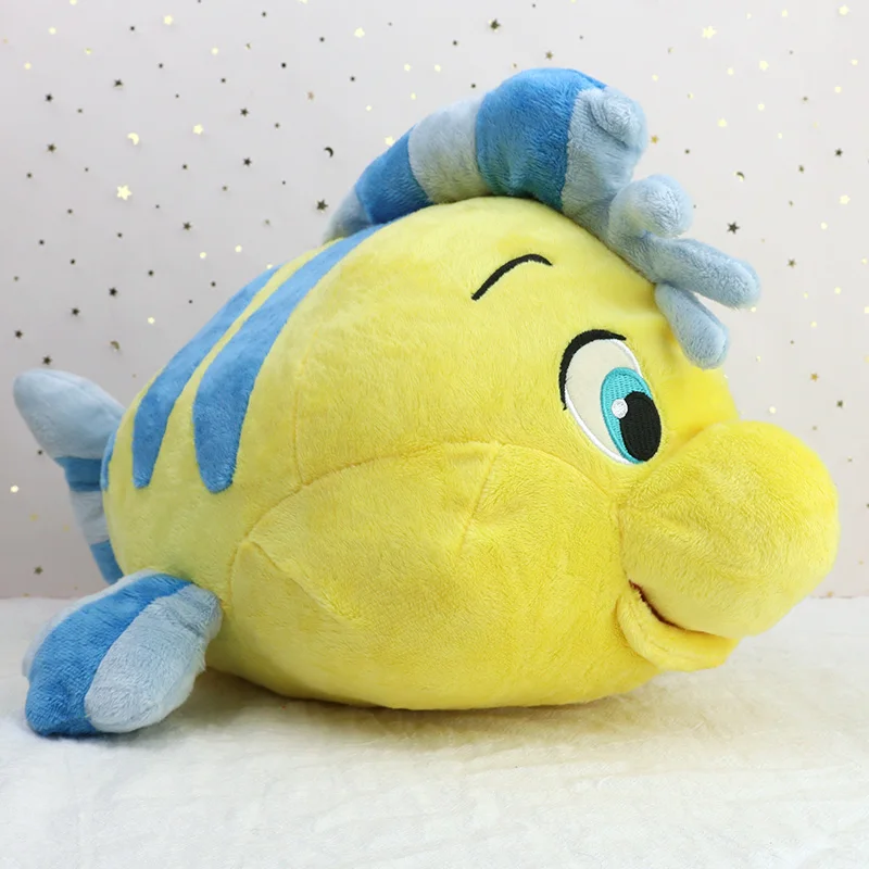 Peluche de 35 cm de La Sirenita, Pez Flounder, Peluches Kawaii de Ariel, Animales de Peluche, Muñeca de Anime, Regalo para Novia