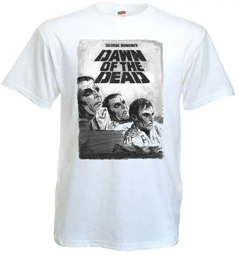 Dawn Of The Dead v21 T-shirt white horror movie Romero all sizes S-5XL