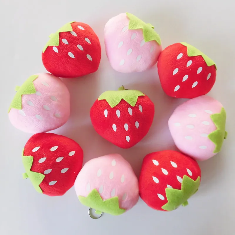 1pc Plush Toys Cute Strawberry Pendants Bags Clothing Accessories kawaii Birthday gift