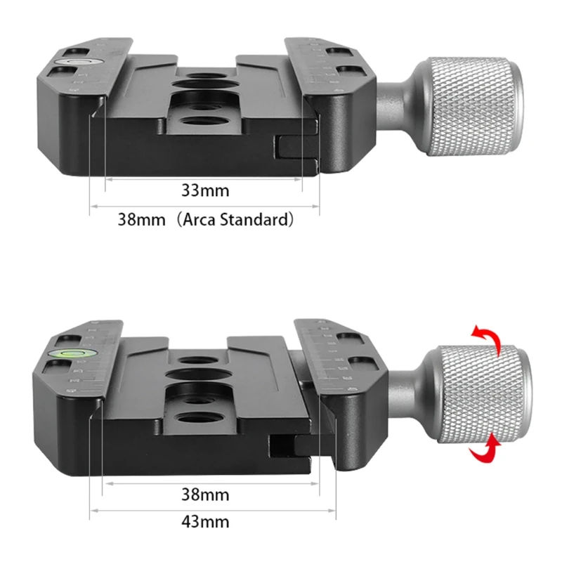 1PC Camera Tripod Mount Adapter Aluminum Alloy 3/8 1/4 Screw Hole Quick Release Plate Clamp Base for DSLR Monopod Ballhead