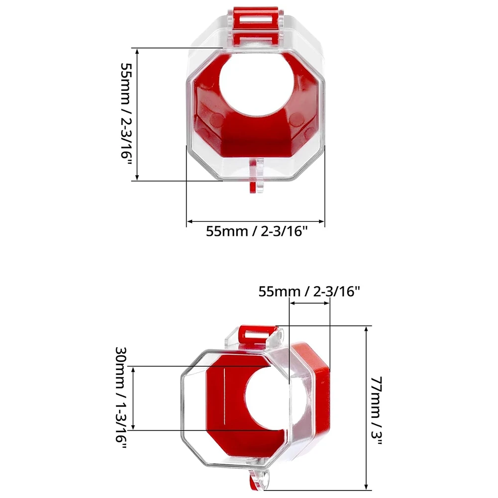 AT59 Emergency Stop Button Cover, 4 Pack Plastic Switch Cover Protector, Toggle Switch Push Button Switch Lockout Cover