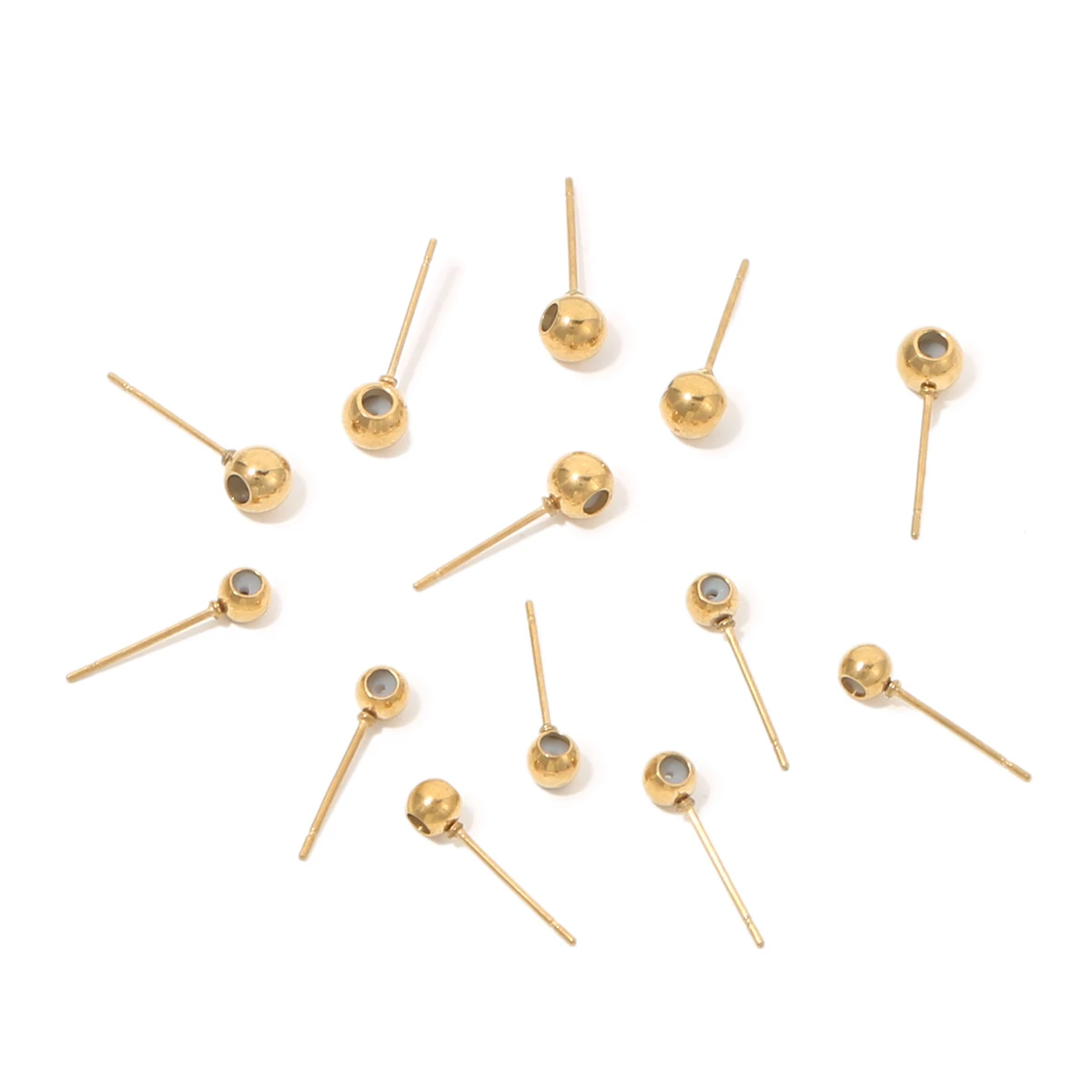 10pcs Stainless Steel Earring Pins Studs DIY Custom Earrings Connectors Jewelry Makings Handmade Earring Material Accessories