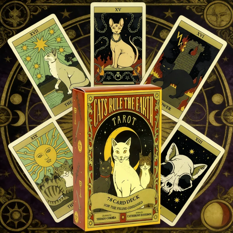 

Кошки Правила Земли Карты Таро 78 Колода Оракул Английские Видения Гадание Издание Борад Играющие Игры