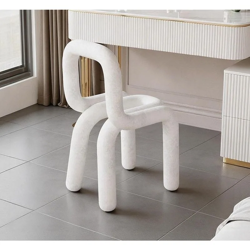 Living room art dining chair household modern Internet celebrity chair special-shaped back casual makeup strong and durable