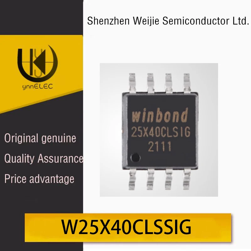 Genuine Original W25X40CLSSIG SOIC-8 Serial Flash Memory Chip Silkscreen: W25X40CLSIG