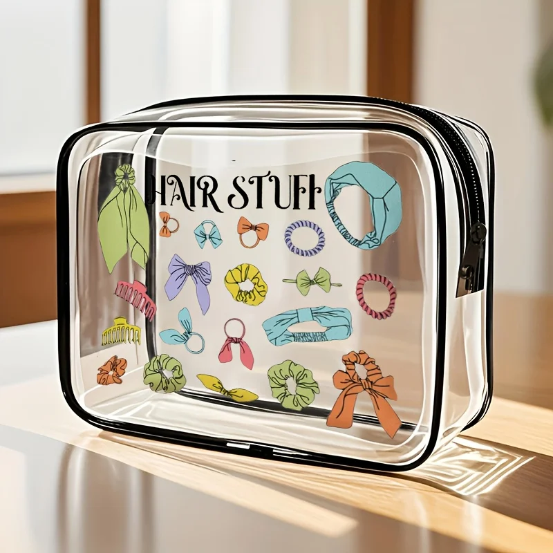 1pc Clear Makeup Bag Transparent Travel Toiletry Pouch TSA Airport Gym Wash Organizer Zipper Cosmetic Handbag Women Gift