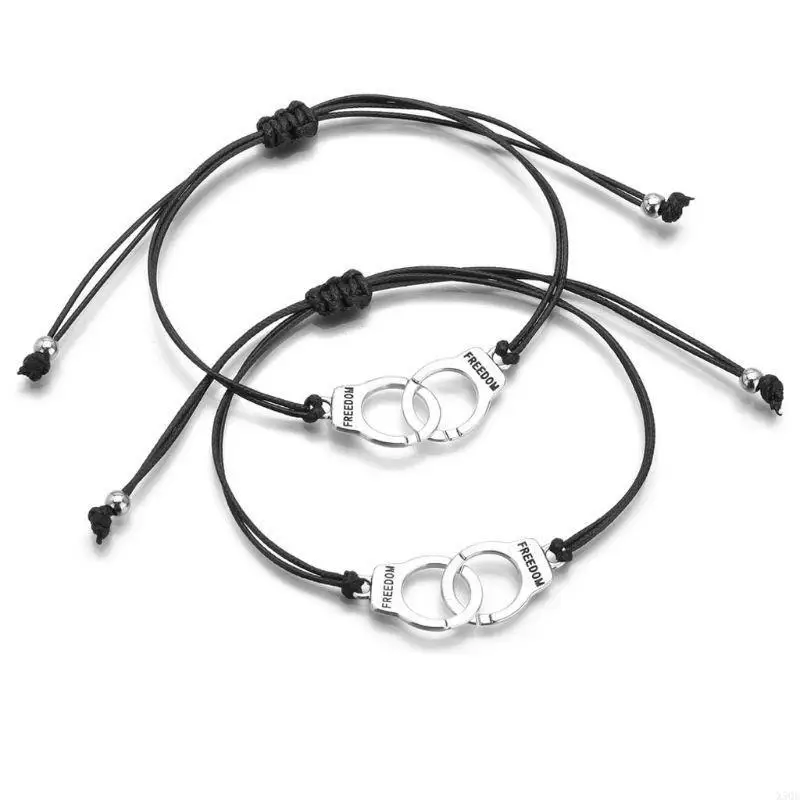 Handmade 2x cho các sĩ quan cảnh sát còng tay vòng tay tự do người yêu thời trang bracel