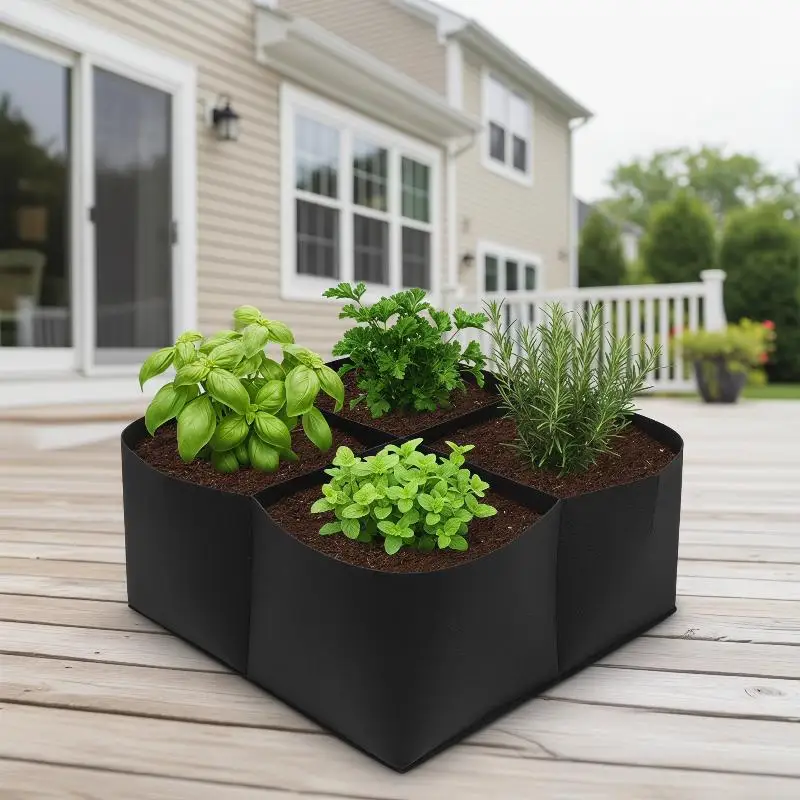 Vegetable Flower Plant Grow Bag Black Raised Bed Eco Friendly for Balcony Urban Home Gardening Durable and Breathable