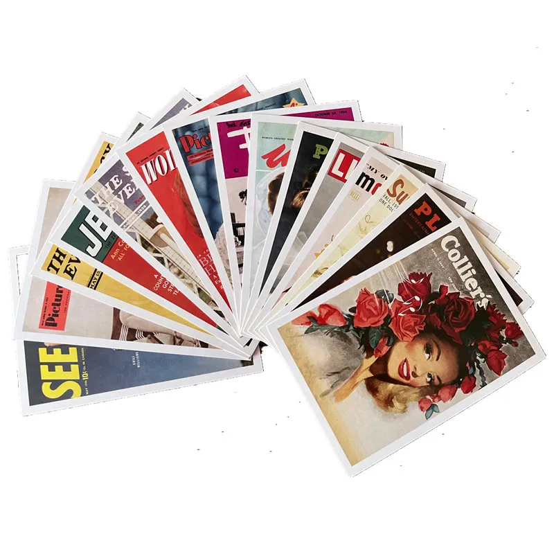 

15 Sheets/Set Retro Postcards Sexy Girl Decorative Greeting Card Fashion Magazine Cover Message Lettercard Gift Wish Postal Card