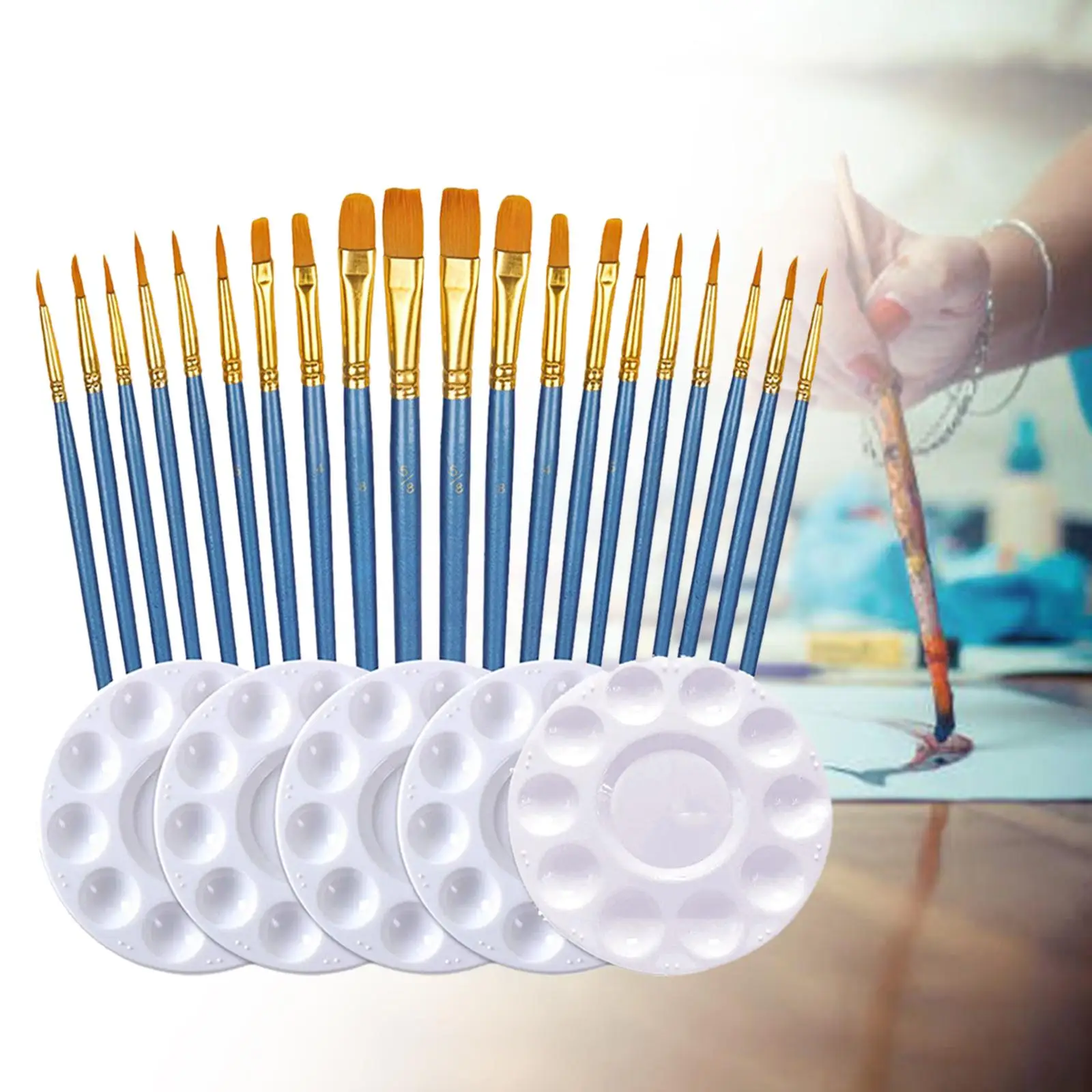 25Pcs Acrylic Painting Writing Professional Drawing Nylon Hair Brushes Paint