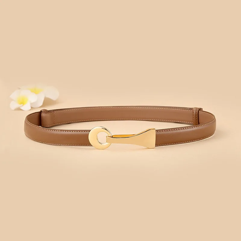 

Genuine leather belt for women, thin belt for dress, versatile genuine leather belt for suit, fashionable belt for women