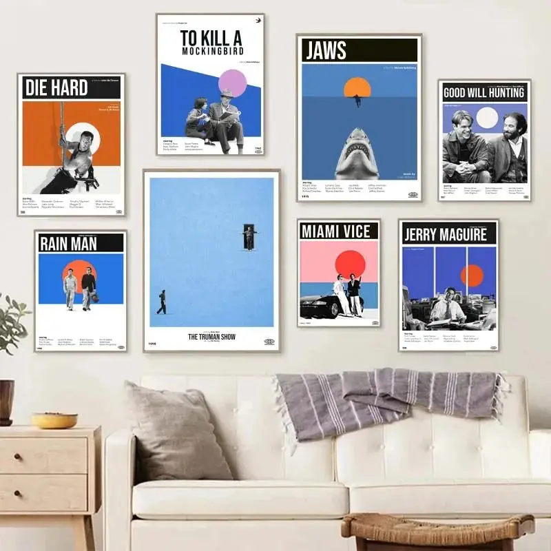 Classic Movie Jaws Posters Retro Movie Mad Art MAX Posters Canvas Painting Wall Prints Picture Room Home Decor