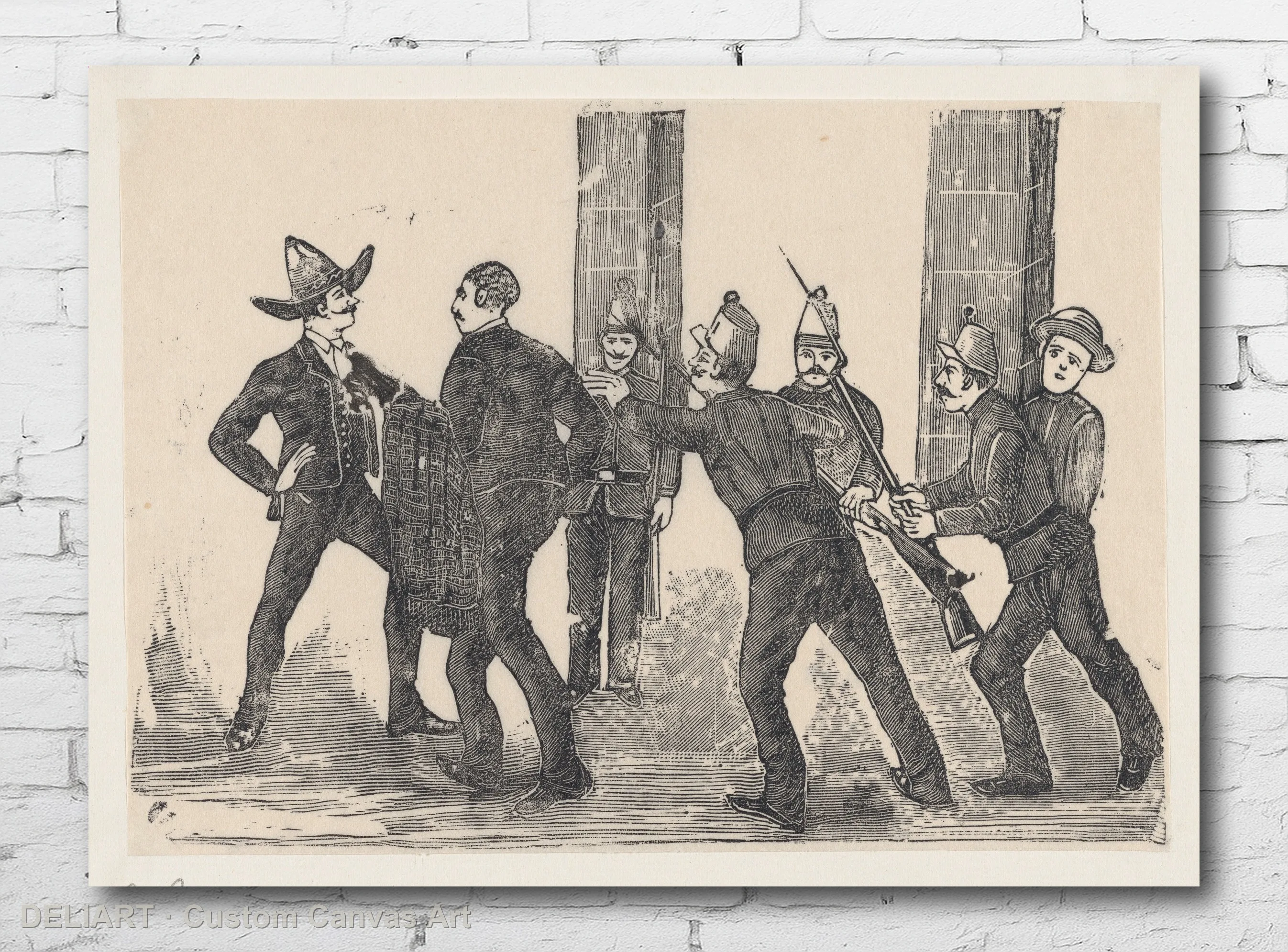 Execution of Jesus Bruno Martinez by José Guadalupe Posada - Vintage Travel Canvas Wall Art Poster Print Home Decor Unframed