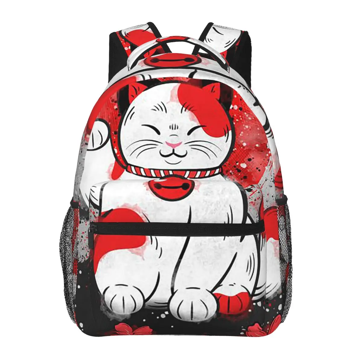 

Maneki Neko Lucky Cat Student Backpack School Bag Hiking Travel Daypack for Boys Girls Fashion Bookbag Shoulder Bags