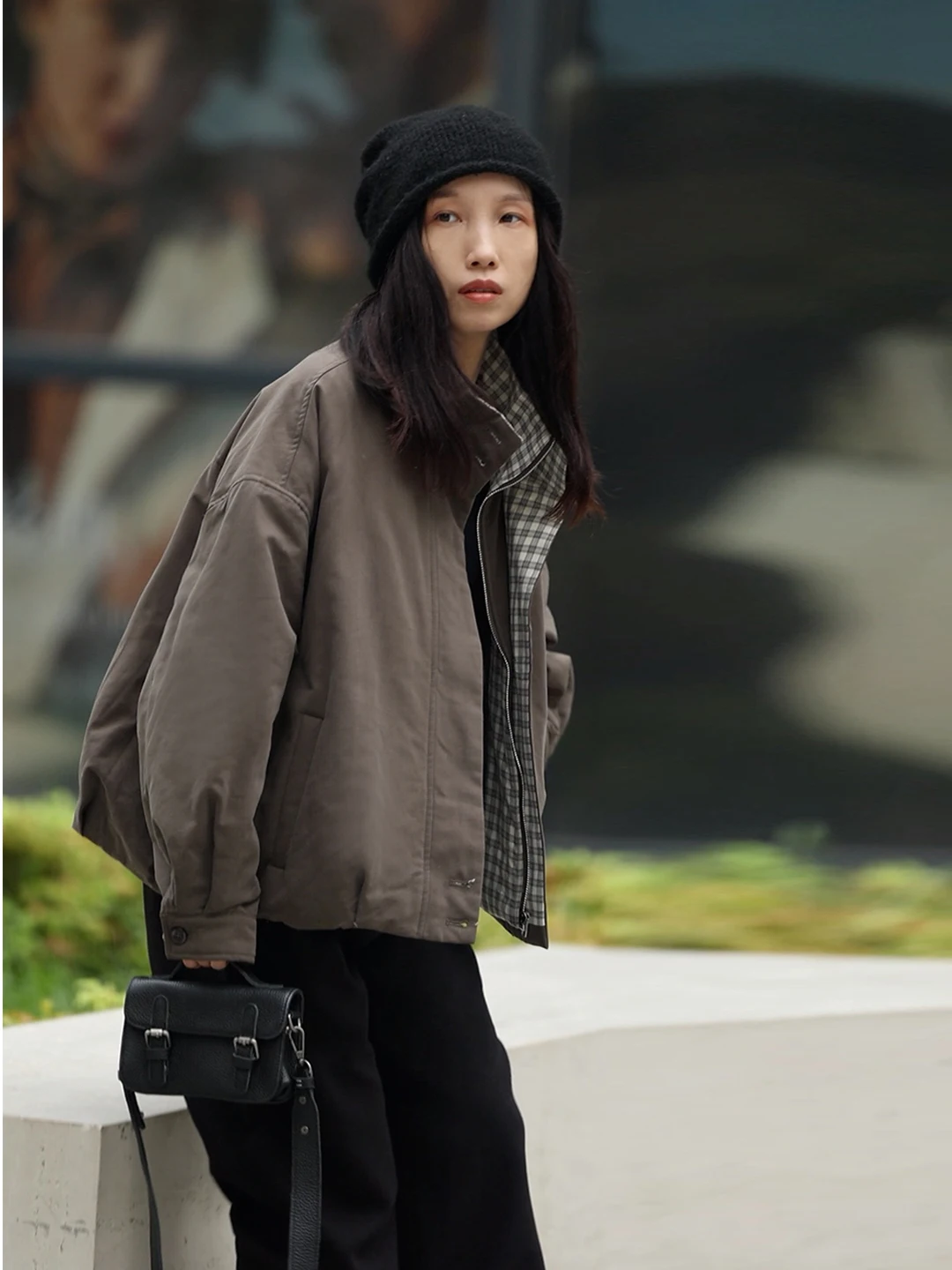 

Brown Cotton Jaet Women's Loose Fit Lightweight Casual Top with Cotton Vintage Lazy Sle Spring Autumn New Arrival